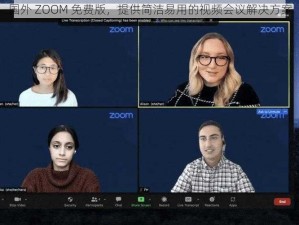 国外 ZOOM 免费版，提供简洁易用的视频会议解决方案