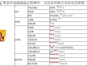 拳皇命运坂崎良全面解析：出招表详解与高效连招策略