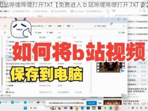 免费进入b站哔哩哔哩打开TXT【免费进入 b 站哔哩哔哩打开 TXT 要怎么操作？】