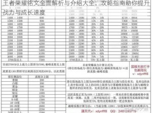 王者荣耀铭文全面解析与介绍大全：攻略指南助你提升战力与成长速度