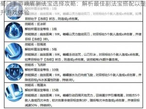 蜀门手游峨眉副法宝选择攻略：解析最佳副法宝搭配以提升游戏体验