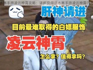 逆水寒手游凌云神霄攻略：详解获得逆水寒手游凌云神霄的方法