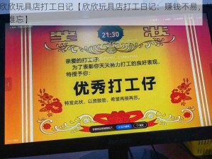 欣欣玩具店打工日记【欣欣玩具店打工日记：赚钱不易，快乐难忘】