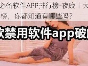 夜晚十大必备软件APP排行榜-夜晚十大必备软件 APP 排行榜，你都知道有哪些吗？