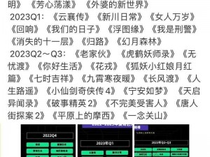 爱奇艺2023年电视剧排播表揭秘：一览未来一年热门剧集播出计划