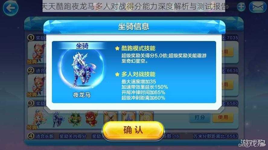 天天酷跑夜龙马多人对战得分能力深度解析与测试报告