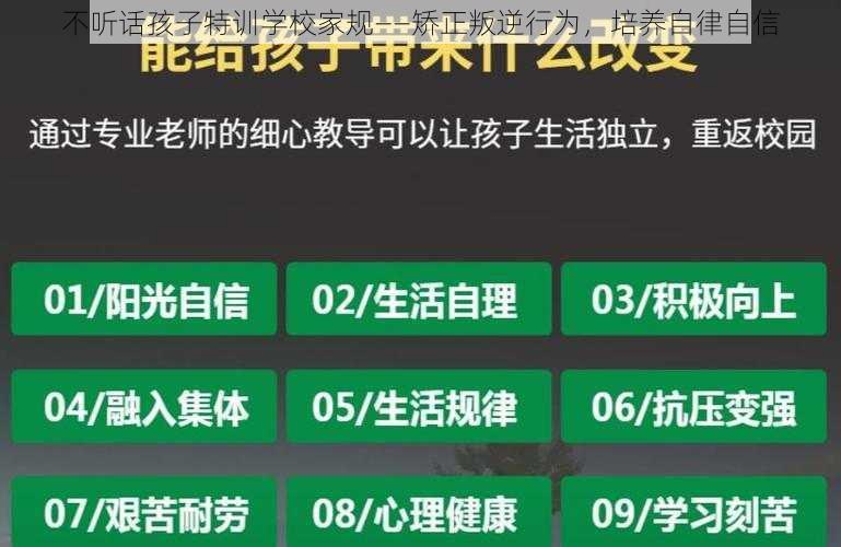 不听话孩子特训学校家规——矫正叛逆行为，培养自律自信