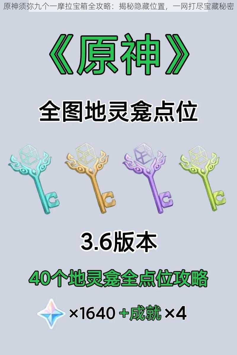 原神须弥九个一摩拉宝箱全攻略：揭秘隐藏位置，一网打尽宝藏秘密