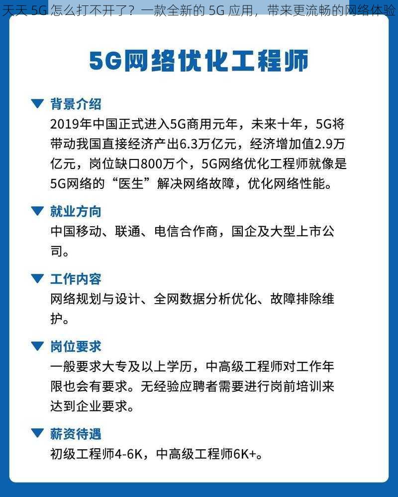 天天 5G 怎么打不开了？一款全新的 5G 应用，带来更流畅的网络体验