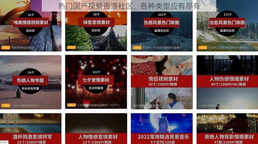 热门国产视频资源社区，各种类型应有尽有