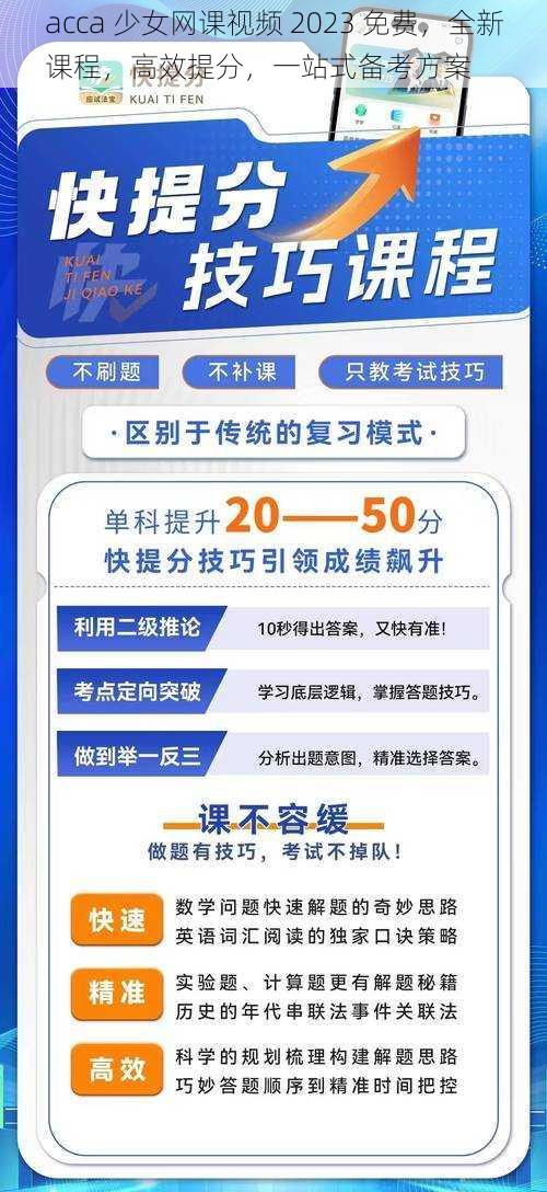 acca 少女网课视频 2023 免费，全新课程，高效提分，一站式备考方案