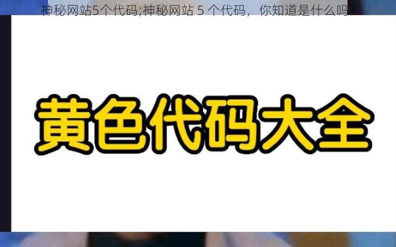 神秘网站5个代码;神秘网站 5 个代码，你知道是什么吗？