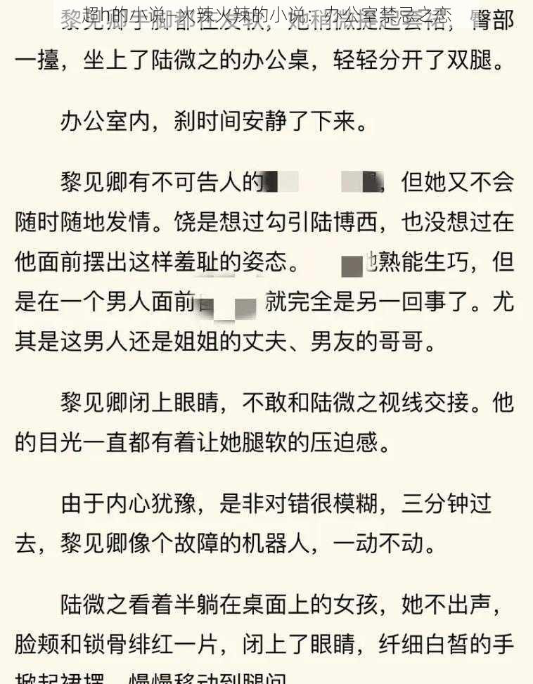 超h的小说—火辣火辣的小说：办公室禁忌之恋