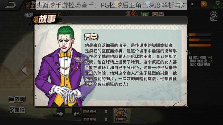 街头篮球手游控场高手：PG控球后卫角色深度解析与对比