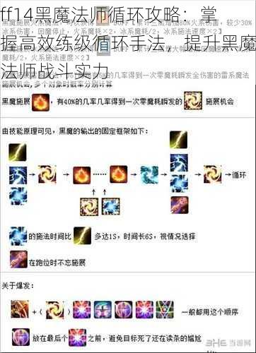 ff14黑魔法师循环攻略：掌握高效练级循环手法，提升黑魔法师战斗实力