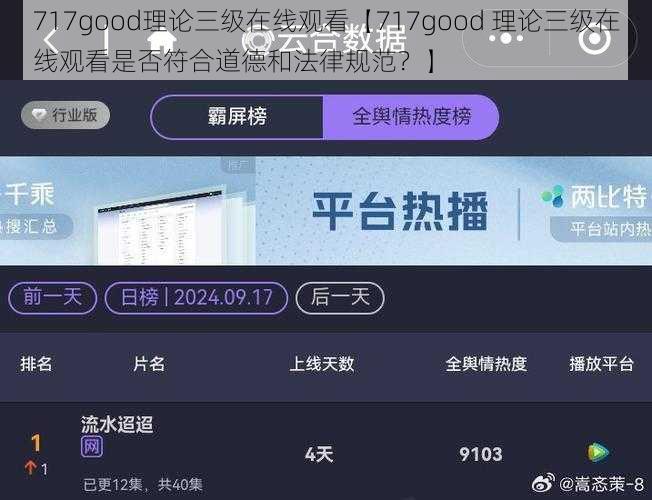 717good理论三级在线观看【717good 理论三级在线观看是否符合道德和法律规范？】