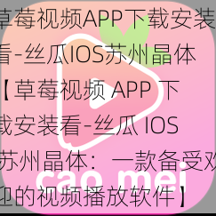 草莓视频APP下载安装看-丝瓜IOS苏州晶体【草莓视频 APP 下载安装看-丝瓜 IOS 苏州晶体：一款备受欢迎的视频播放软件】