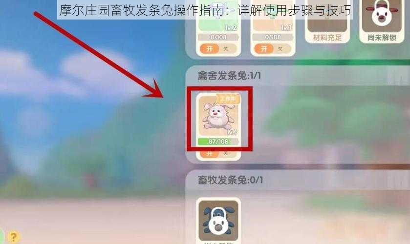 摩尔庄园畜牧发条兔操作指南：详解使用步骤与技巧