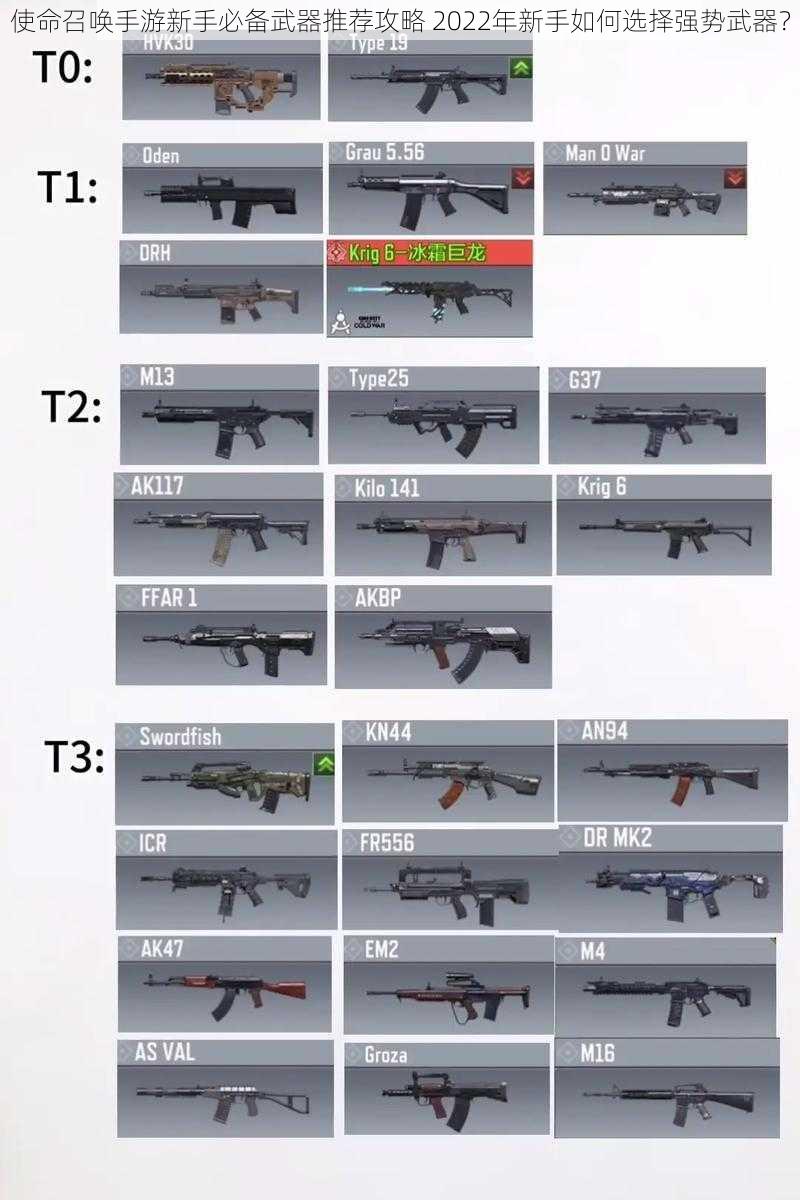使命召唤手游新手必备武器推荐攻略 2022年新手如何选择强势武器？