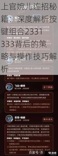 上官婉儿连招秘籍：深度解析按键组合2331333背后的策略与操作技巧解析