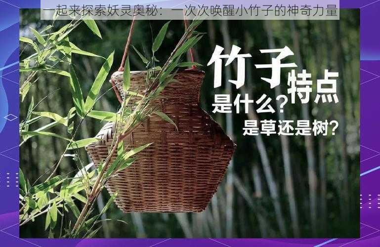 一起来探索妖灵奥秘：一次次唤醒小竹子的神奇力量