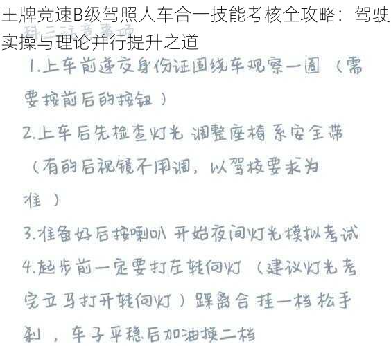 王牌竞速B级驾照人车合一技能考核全攻略：驾驶实操与理论并行提升之道