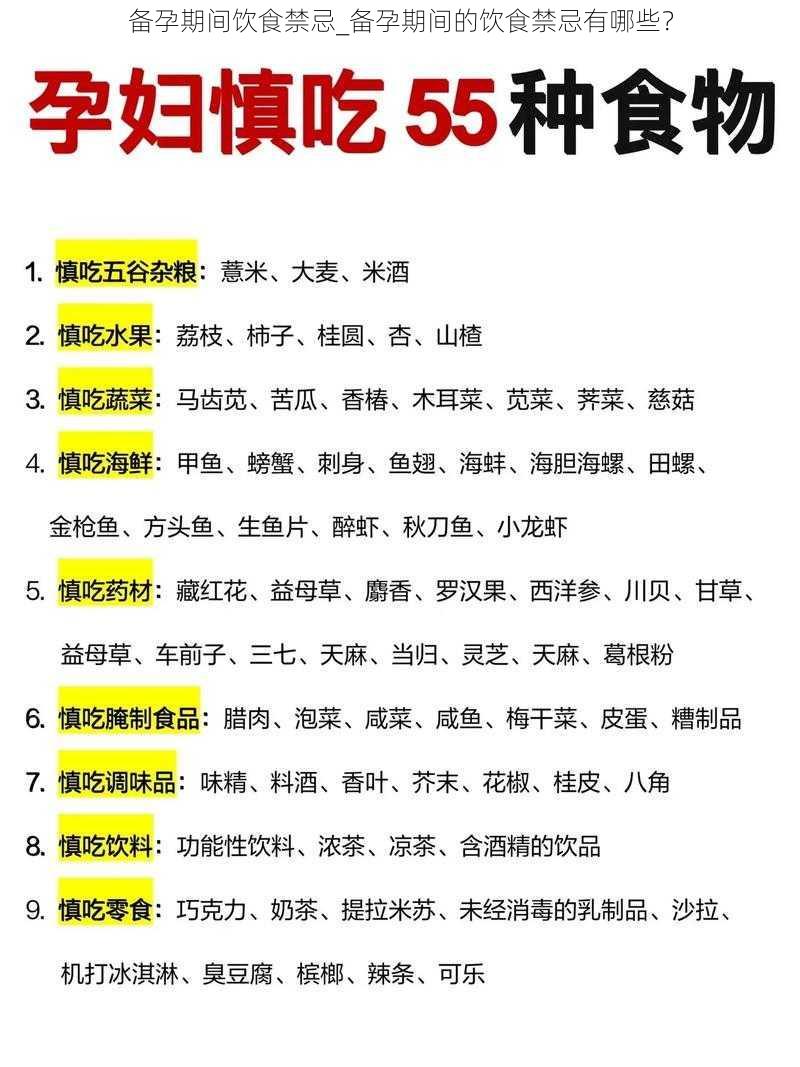 备孕期间饮食禁忌_备孕期间的饮食禁忌有哪些?