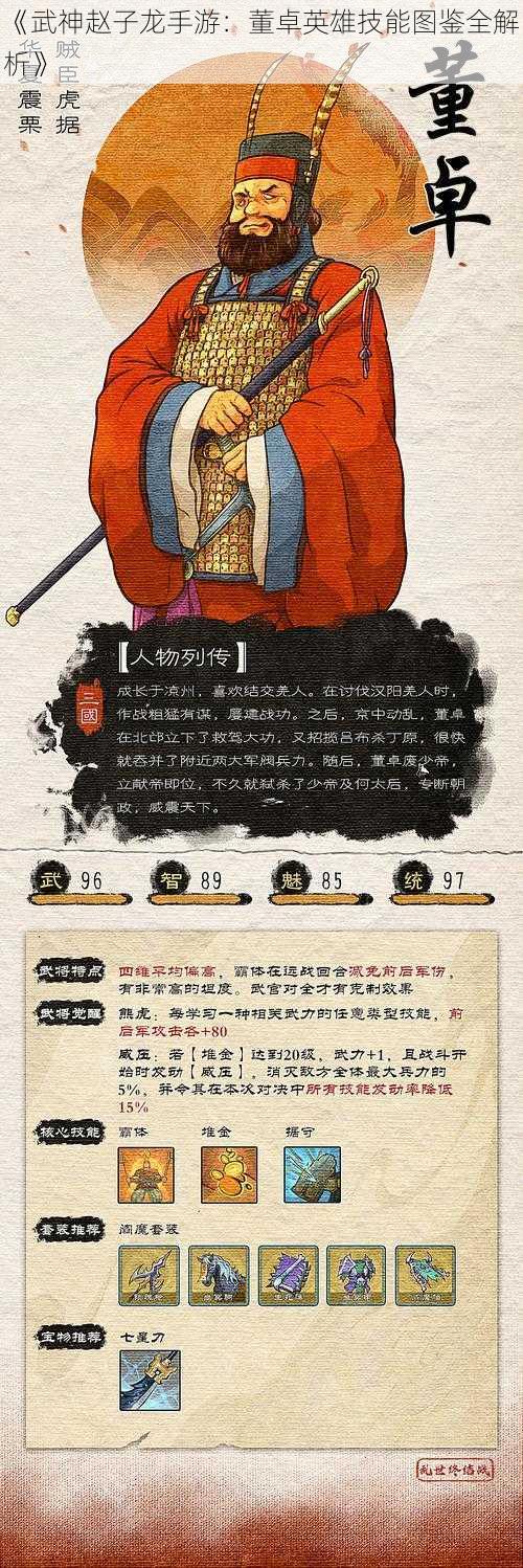 《武神赵子龙手游:董卓英雄技能图鉴全解析》