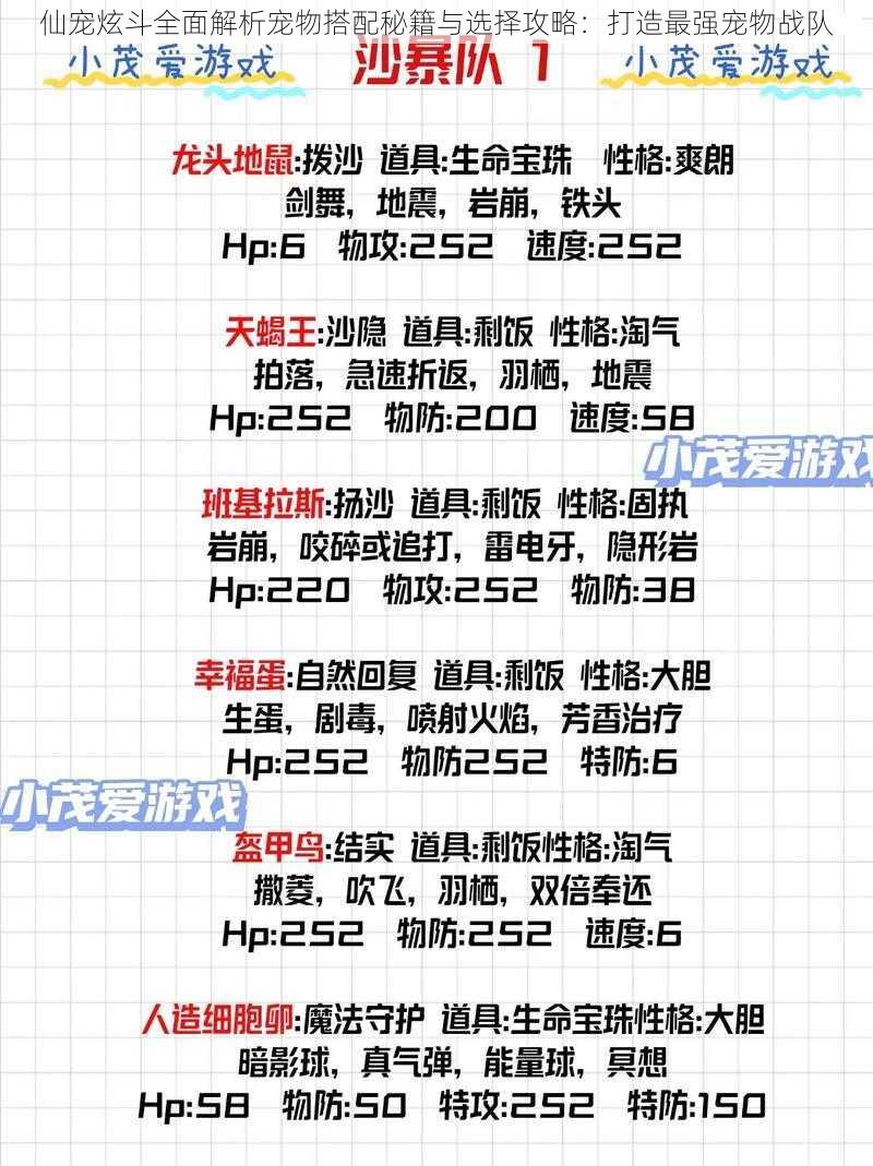 仙宠炫斗全面解析宠物搭配秘籍与选择攻略:打造最强宠物战队