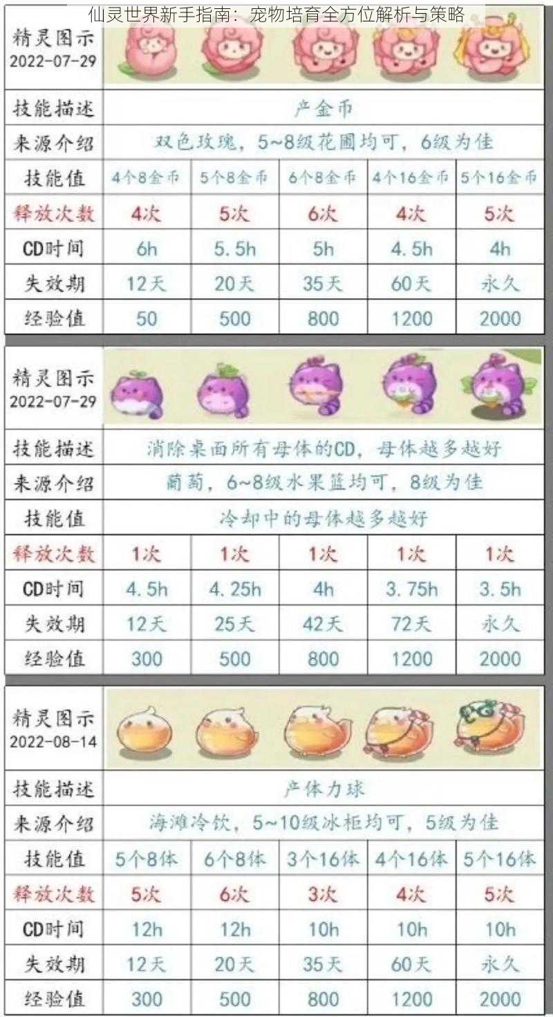 仙灵世界新手指南:宠物培育全方位解析与策略