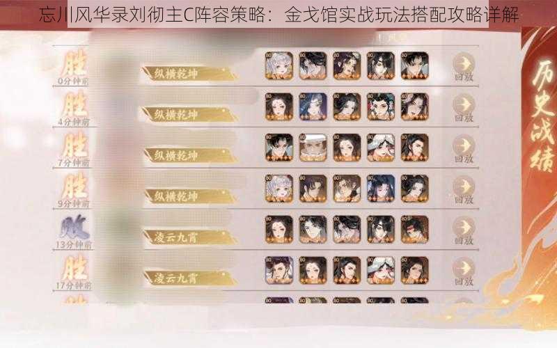忘川风华录刘彻主C阵容策略:金戈馆实战玩法搭配攻略详解