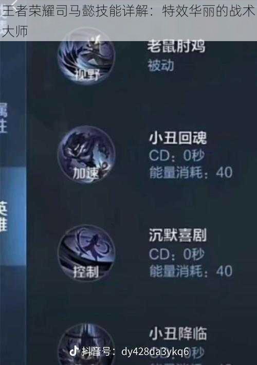 王者荣耀司马懿技能详解:特效华丽的战术大师