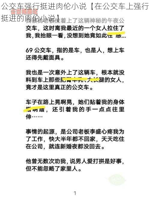 公交车强行挺进肉伦小说【在公交车上强行挺进的肉伦小说】