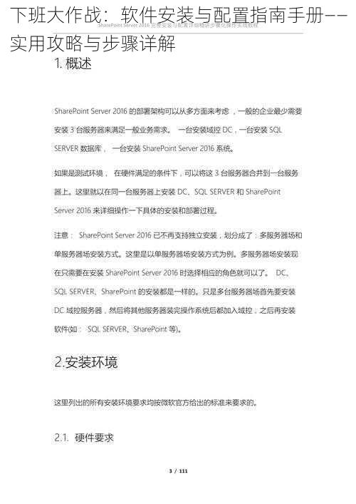 下班大作战：软件安装与配置指南手册——实用攻略与步骤详解