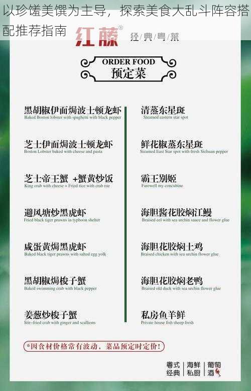 以珍馐美馔为主导,探索美食大乱斗阵容搭配推荐指南