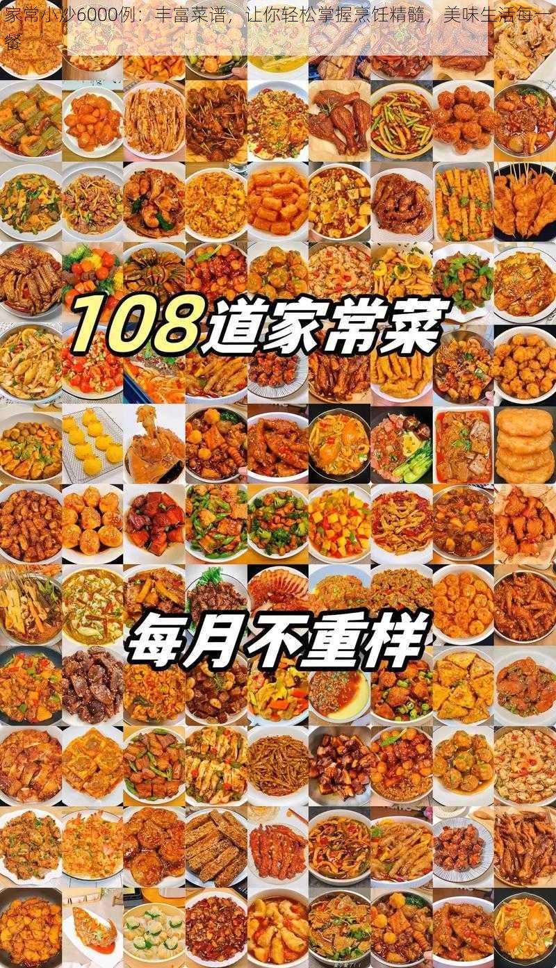 家常小炒6000例:丰富菜谱,让你轻松掌握烹饪精髓,美味生活每一餐